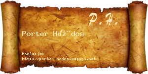 Porter Hódos névjegykártya